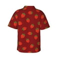 thumbnail image 3 of Daiia Strawberry Hawaiian Shirt for Men Gentle Cotton Regular Short Sleeve Casual-Small, 3 of 9