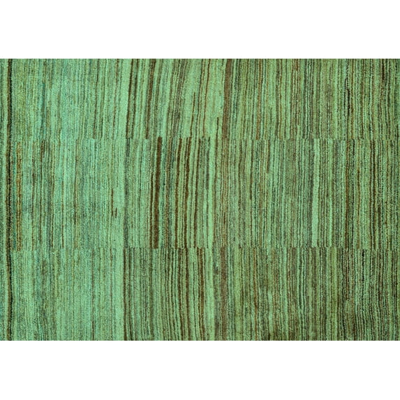 Ahgly Company Indoor Rectangle Abstract Turquoise Blue Modern Area Rugs, 5' x 7'