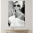 thumbnail image 4 of Iconic Poster, Abstract Printed, Make Up Wall Art, Audrey Hepburn Poster, Modern Poster, Lip Woman Artwork, Fashion Art Canvas, Canvas Wall Decor - Black Framed, 4 of 7