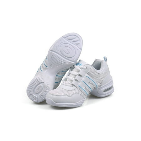 

Harsuny Womens Girls Jazz Shoes Practice Comfort Sneaker Lace-Up Athletic Shoes White Blue 6.5
