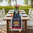 thumbnail image 4 of Table Runners 70 Inches Long Dress Scarves, Independence Day Farmhouse Coffee/Dining/Kitchen Table Decor, Holiday Table Runner, Country Retro Truck Sunflowers Star Wood 13x70 Inch, 4 of 9