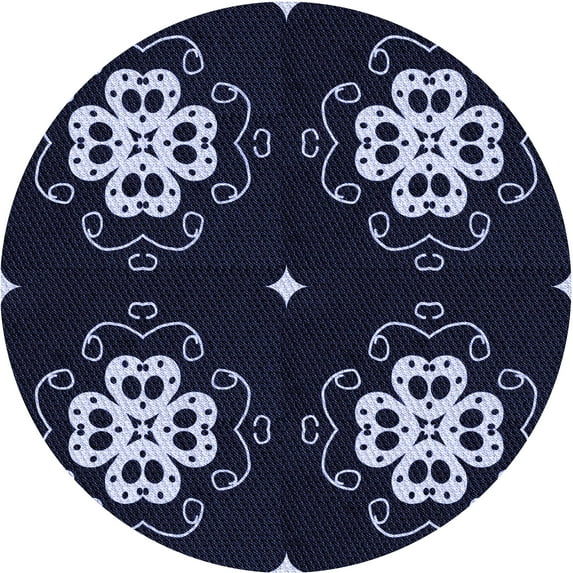 Ahgly Company Indoor Round Patterned Very Peri Purple Area Rugs, 5' Round