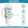 thumbnail image 3 of 40 Oz Car Handle Water Bottle Water Cup Water Bottle Water Jug Coffee Cup Travel Water Bottle Cool Cartoon Green Leaves, 3 of 8
