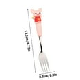 thumbnail image 2 of Pig Design Kids Fork Spoon Set, Silicone Handle Stainless Steel Utensils, Adorable Children's Eating Tools, Toddler Training Cutlery for Home Travel, 2 of 4