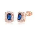 thumbnail image 1 of DPTALR Multicolor Earrings Color Zircon Single Full Diamond, Crystal Earrings(Platinum Rectangle), 1 of 9