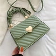thumbnail image 5 of Wynndora Women's Crossbody Bag, Quilted PU Leather Heart Clasp, Green, 5 of 8