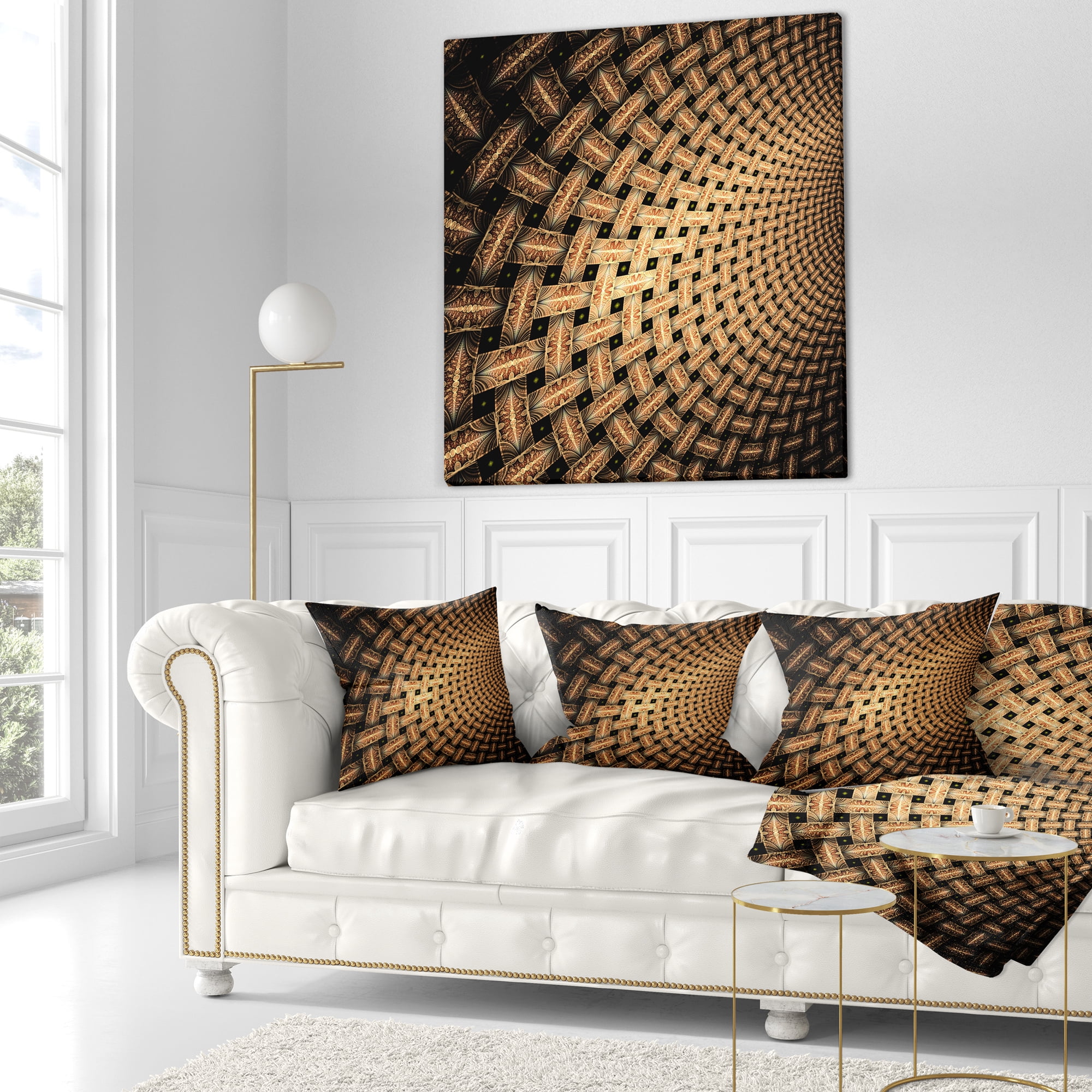 Designart 16" x 16" Black Polyester Throw Pillow
