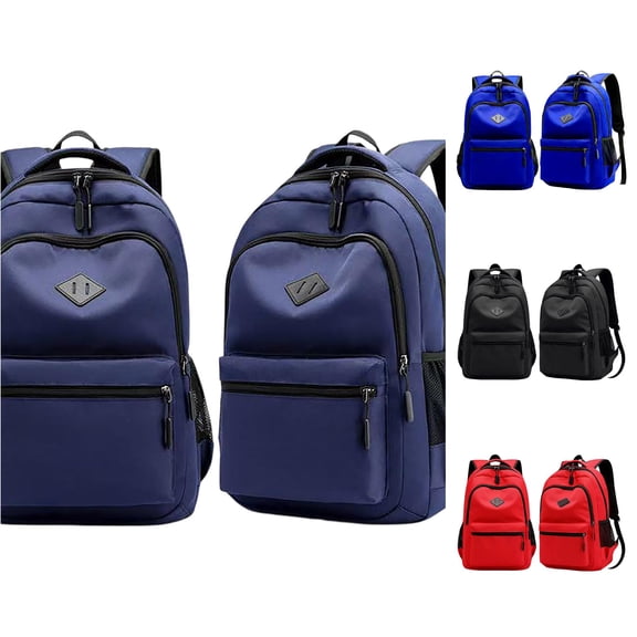 HNMKIU Black Backpack For School College And Travel Bookbag With 8 Compartments ,Dark Blue