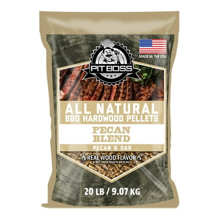 Pit Boss 100% All-Natural Hardwood Pecan Blend BBQ Grilling and Smoking Pellets, 20 lb Bag