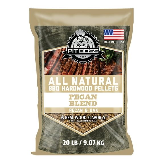 Pit Boss 100% All-Natural Hardwood Pecan Blend BBQ Grilling and Smoking Pellets, 20 lb Bag