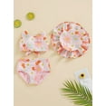 thumbnail image 2 of Bagilaanoe Toddler Baby Girls Swimsuits 3 Piece Bikinis Set Floral Print Sleeveless Tank Tops + Shorts + Hat 6M 12M 18M 24M 3T 4T Kids Swimwear Bathing Suit Beachwear, 2 of 8
