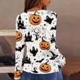 thumbnail image 4 of IYYVV Womens Halloween Shirts Long Sleeve Crewneck Casual Dressy Tops Funny Ghost Pumpkin Graphic Halloween Fall Fashion Tops Earthy Yellow 5XL, 4 of 7