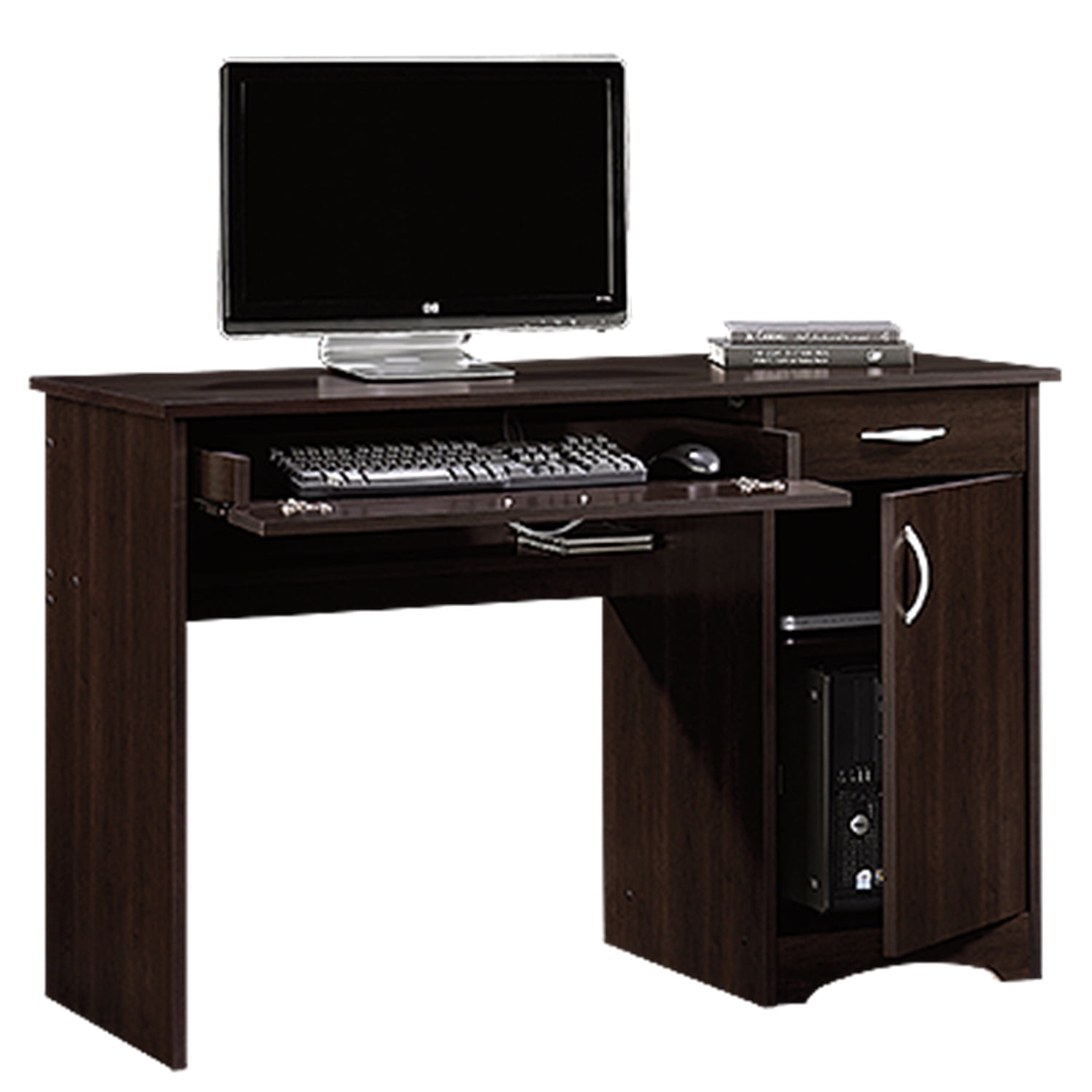 Sauder Beginnings 2-Drawer Computer Desk with Side Cabinet, Summer Oak Finish