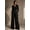 Black, variant on Women's 2 Piece Formal Pant Suit Wrap V Neck Long Sleeve Blazer Top & High Waist Wide Leg Pants Business Matching Outfit, XL