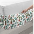 thumbnail image 2 of Floral Bed Skirt, Little Girl Shoes with Flower Motifs, Elastic Bedskirt Dust Ruffle Wrap Around for Bedding Decor, 4 Sizes, White Multicolor, by Ambesonne, 2 of 2