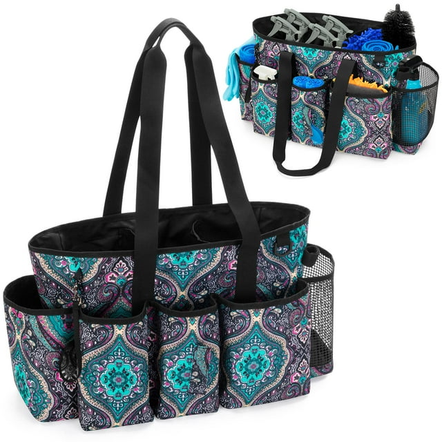 Bolsa de limpieza LoDrid con divisores para suministros de limpieza, organizador de bolsas de limpieza con asa para trabajos de limpieza, t�tem (solo