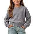 thumbnail image 3 of akafmk Girls Knit Pullover Sweater Thin Long Sleeve Shirts Crew Neck Lightweight Pullover Versatile Casual Fall Clothes, 0-9Y, 3 of 7