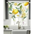 thumbnail image 5 of Summer Lemon Tie Up Curtains for Window, Thermal Insulated Balloon Shade Adjustable Rod Pocket Curtains Valance Panels for Kitchen Bathroom Cafe 52 x 45 Purple Floral Botanical Plants, 5 of 6