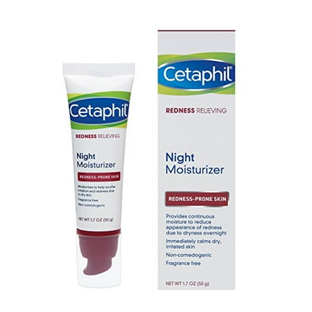 Cetaphil Redness Relieving Night Moisturizer, For Redness Prone Skin, 1.7 Fl (Best Skincare For Redness)