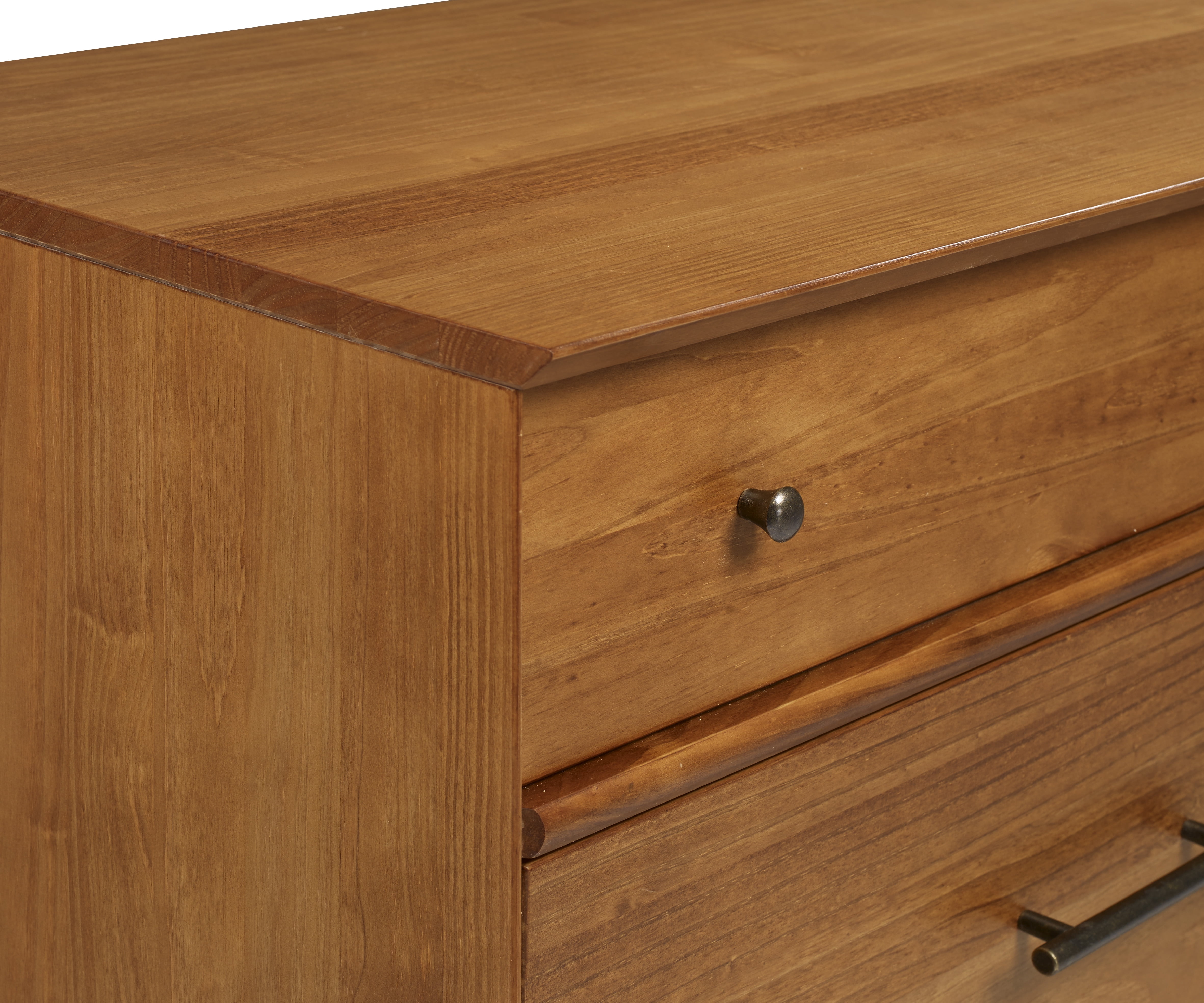 Modern Mid Century Six Drawer Dresser Solid Wood Castanho Finish Walmart