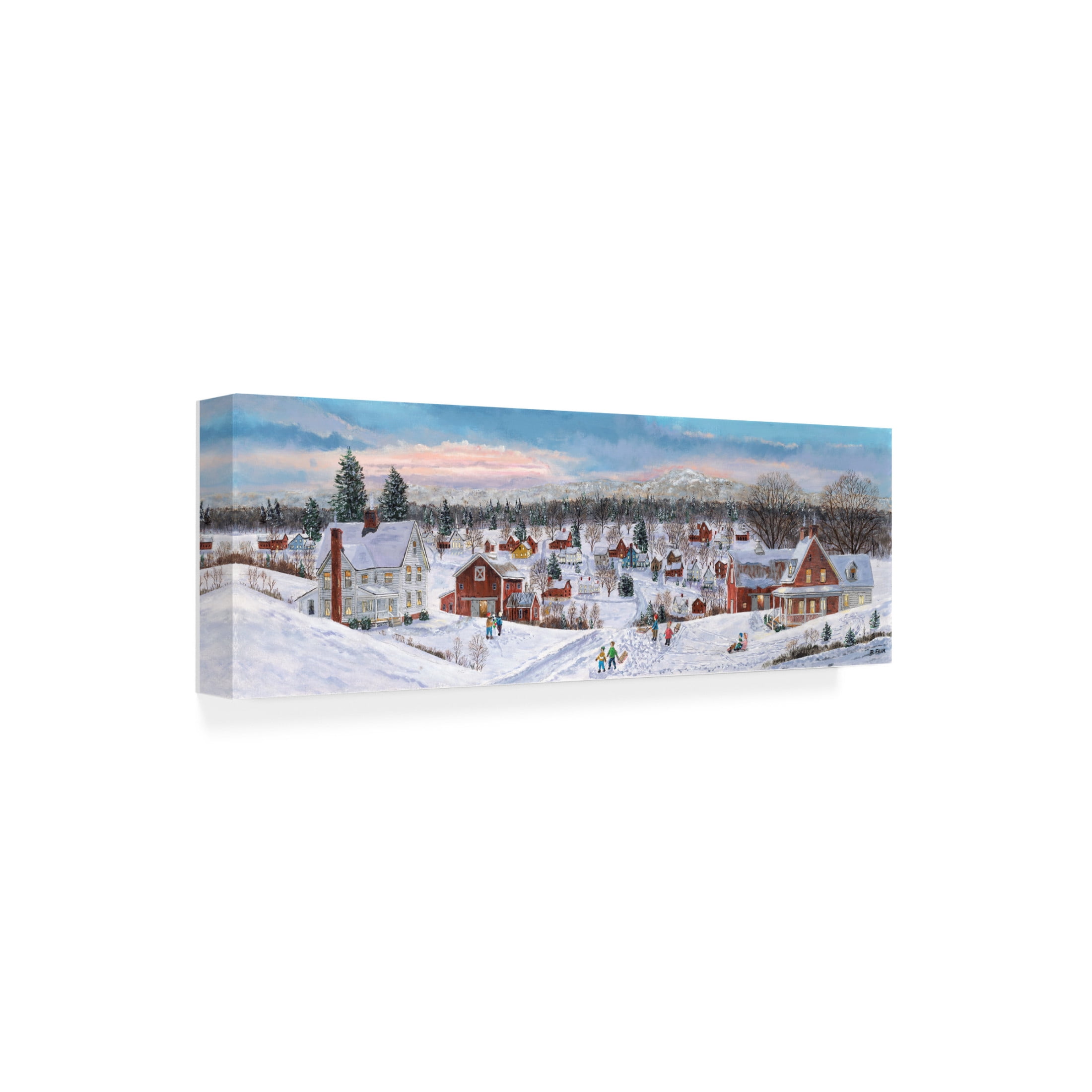 Canvas Wall Art - Bob Fair 'Valley View Farms' Wall Art for Living Room, Bedroom, or Office Décor by Trademark Fine Art - 24 x 8 Inches