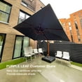 thumbnail image 3 of PURPLE LEAF 10 x 13FT Deluxe Rectangle Wood Grain Patio Umbrella, Large Offset Cantilever Umbrella with 360° Rotation, Navy Blue, 3 of 14