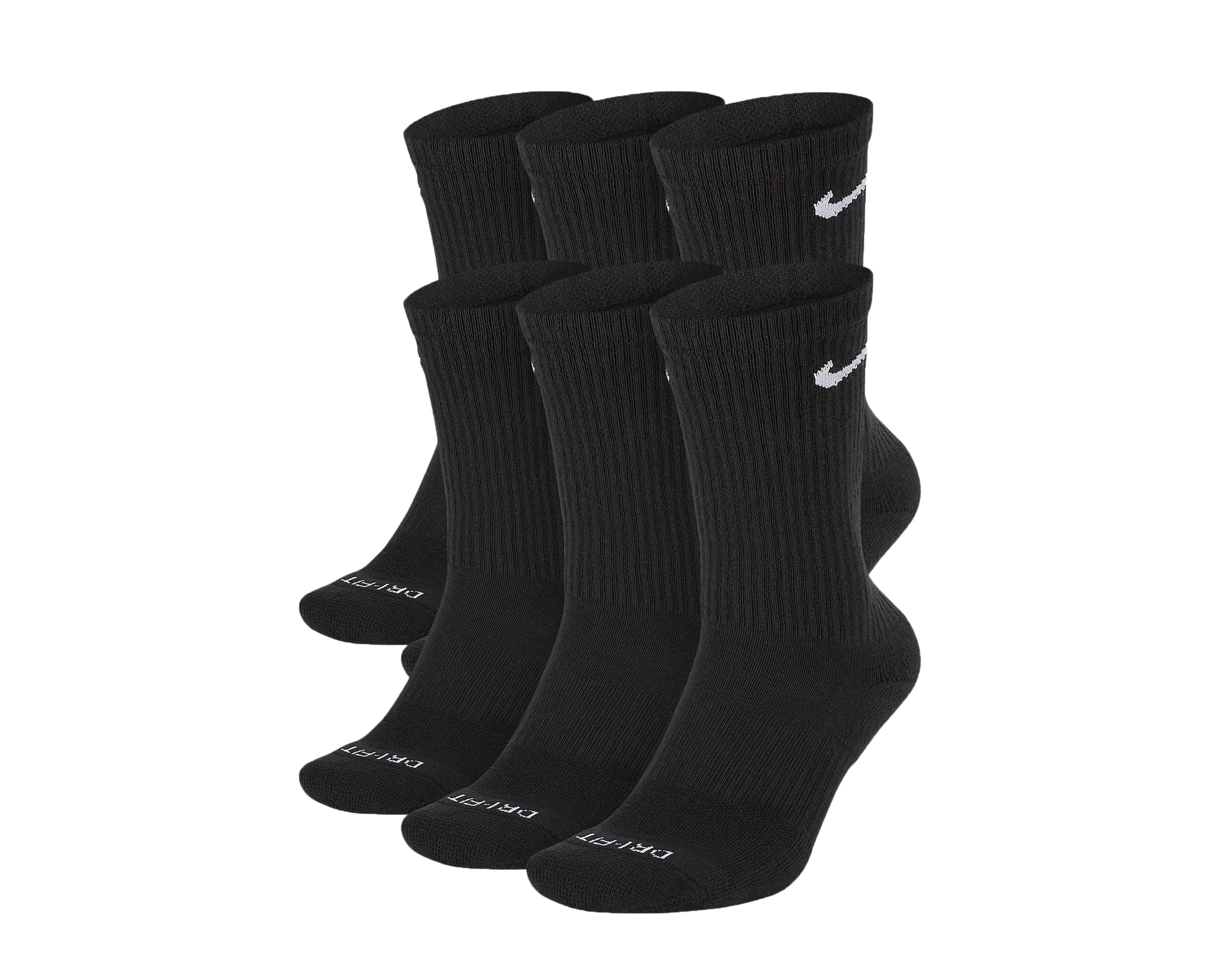 Nike - Nike Everyday Plus Cushion Crew Black/White Socks - 6 Pair Pack ...