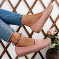 thumbnail image 4 of Women's Casual Slip-On Walking Flats Loafers Stylish Orthopedic Leather Shoes Anti-Slip Flat-Soled Shoes Slip on Walking Loafers All-Day Comfort Lightweight Shoes,Pink 39(US-7), 4 of 7