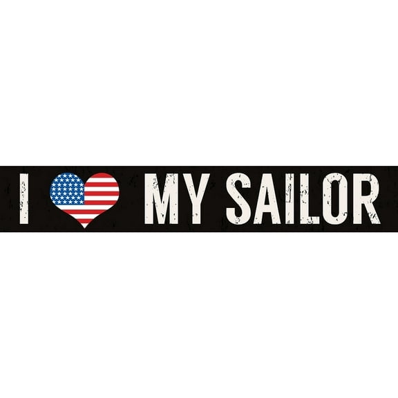 I  HEART  MY SAILOR Wood 15x2one-half inch Box Sign by Sixtrees