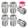 thumbnail image 1 of Uxcell 6 Paquete de Puntas de Limpieza de Superficie - 25 Grados 1/4" NPT Macho Boquillas de Lavadora a Presión, Acero Inoxidable con Cinta de Sellado (Orificio de 1.449 mm), 1 of 1
