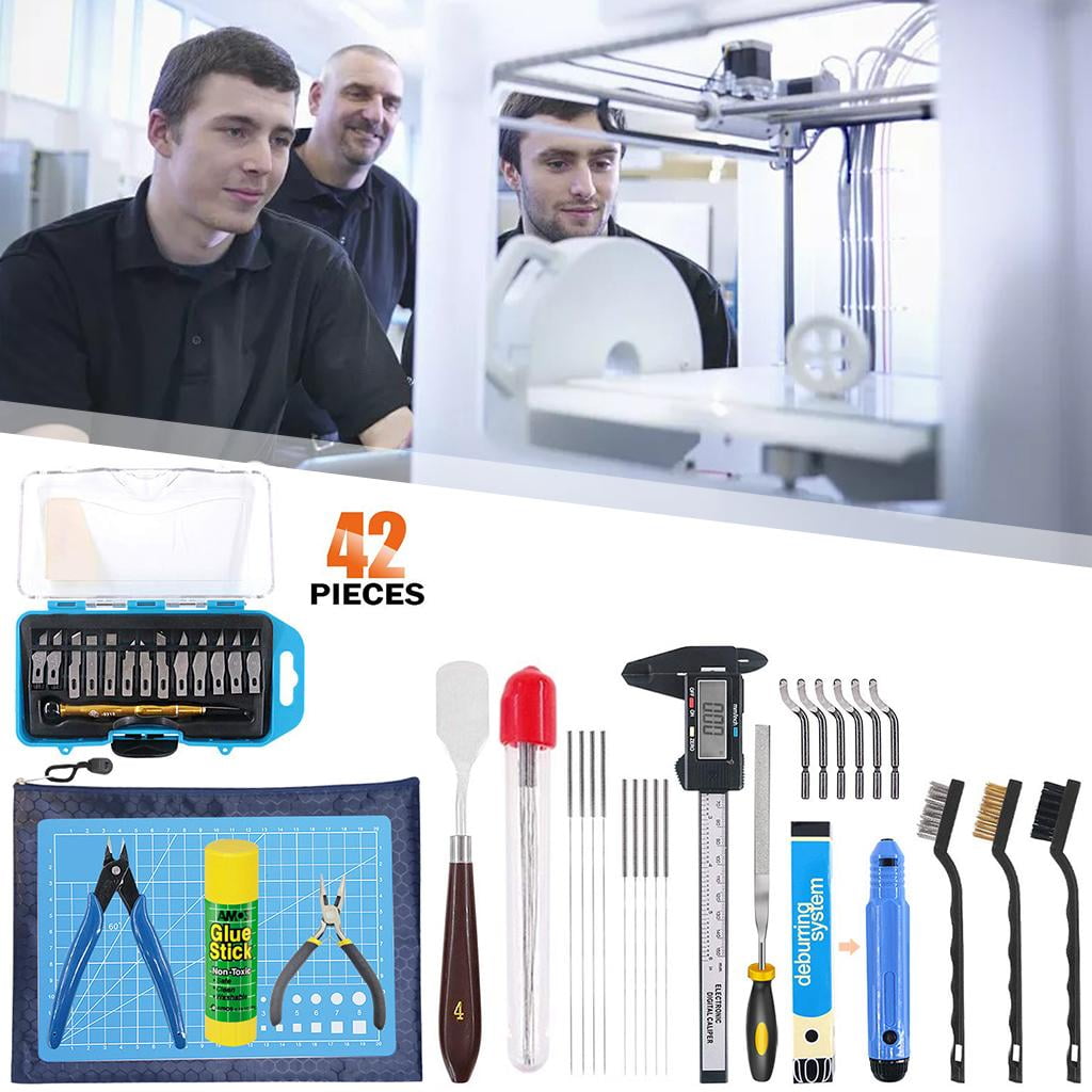42 Pieces Deburring Tool Kit Art Knife Set 3D Printer Tools with Storage Bag for Model Making Hobbyists