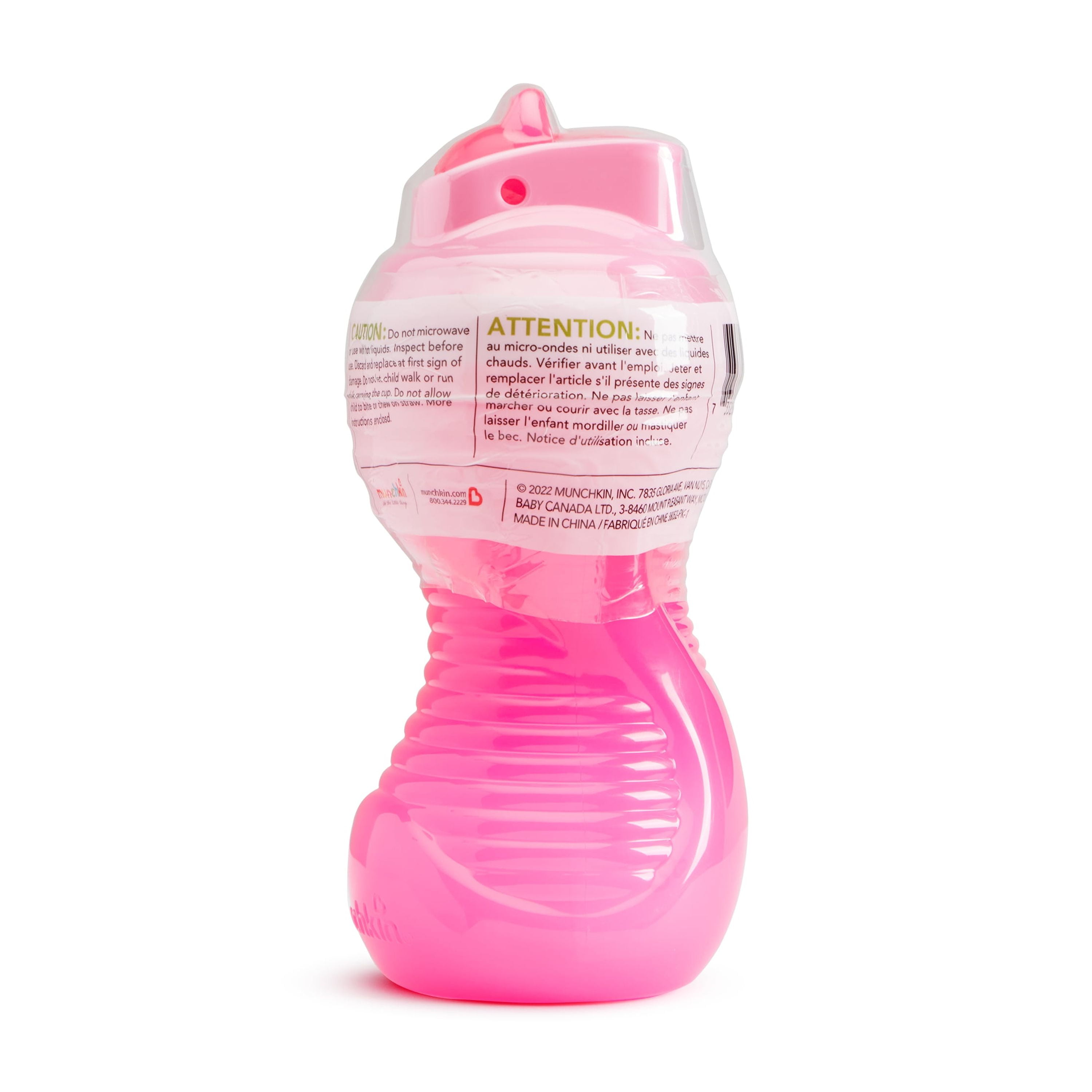 (4 pack) Munchkin® Mighty Grip® Toddler Flip Straw Sippy Cup, 10 oz, Pink, Unisex