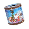 thumbnail image 3 of Caja de pañuelos navideña redonda de madera para decoración navideña para festivales Mundo de hielo y nieve, 3 of 9
