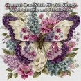 thumbnail image 3 of Counted Cross Stitch Kit with Vintage Purple Butterfly and Floral Design, Complete Diy Set, Purple and Pink Pattern, for Adults Beginners, Wall Decor Craft Kit, 3 of 3