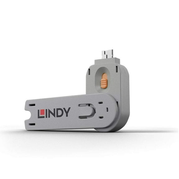 LINDY USB Type A Port Blocker Key, Orange
