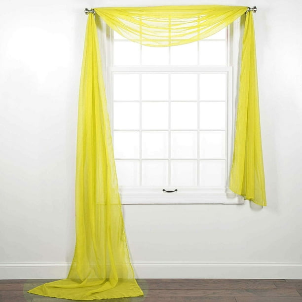 1PC Solid sheer Scarf Valance Topper Curtain Drape in 216" for Wedding Quinceniera Gender Reveal