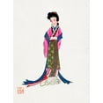thumbnail image 2 of Vintage Chinese Clothing 15x18 Gold Ornate Wood Framed with Double Matting Museum Art Print Titled - Ancient lady costume, 2 of 4