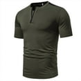 thumbnail image 2 of ZCFZJW Mens Pola Shirts Trendy Summer Short Sleeve Casual V Neck Solid Color Pullover T-Shirts Regular Fit Comfy Tshirt Tops Army Green L, 2 of 9