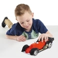 thumbnail image 3 of Hot Wheels Color Crashers Hi-Tech Missile Vehicle, 10-Inch Red Motorized Toy Car with Lights and Realistic Racing Sounds, 3 of 4