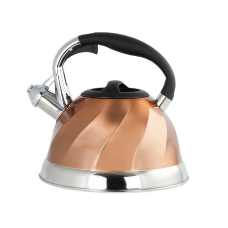 Stainless Steel Whistling Tea Kettle - Tea Maker Pot 3 Quarts 2.8 L. -