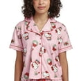 thumbnail image 4 of Hello Kitty Holiday All-Over Print Women's Button-Down Shirt And Pants Traditional 2-Piece Pajama Set-Medium, 4 of 7