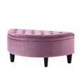 thumbnail image 4 of Inspired Home Ottoman de Rangement en Velours Libby Demi-Lune Capitonné avec Clous, Mauve, 4 of 9