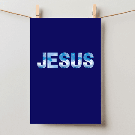 Jesus Christ Name Typography Wall Art Unframed Paper Poster 8x10in