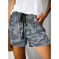 thumbnail image 2 of Womens Summer Casual Drawstring Elastic Waist Comfy Pure Color Shorts with Pockets, 2 of 8