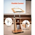 thumbnail image 2 of VEVOR Podium Stand, 43-Inch Wooden Lectern, Portable Laptop Desk with Lockable Wheels, Wide Reading Surface and Open Storage Area, Adjustable Height and Angle, for Speeches,Lectures,or Presentations, 2 of 9