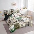 thumbnail image 2 of Castle Fairy Teens Watercolor Deer 7-Piece Twin Bedding,Vintaeg Camo Smooky Jungle Bedding Comforter Set,Green Brown Beige,Black Reversible, 2 of 7