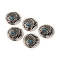thumbnail image 6 of 5 Pcs Vintage Western Buttons Turquoise Concha Studs For Screwing 30mm For Jacket Blue, 6 of 7