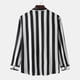 thumbnail image 3 of Camisa a rayas para hombre, manga larga, cuello vuelto, blusa holgada con botones para uso diario y trabajo, 3 of 5