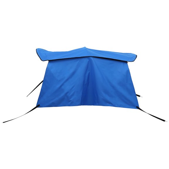 Unique Bargains 600D 3 Bow 6'L x 46"H x 54"-60"W Bimini Top Canvas Cover with Detachable Side Blocks Storage Boot Blue