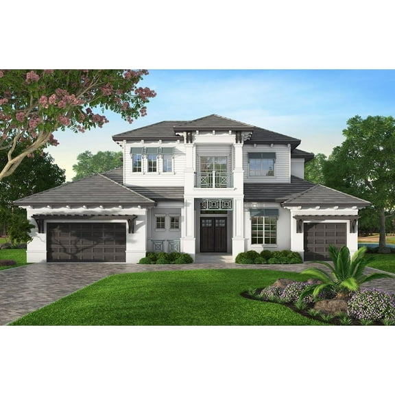 009-46021: Beach & coastal CMU 4 Bed, 5 Bath Luxury Home Plan, 4602 Sq Ft: Full Blueprints with License to Build by Home Plan Marketplace - Lesuto